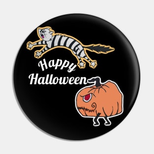 Alley Cat and Scary Halloween Pumpkin Pin
