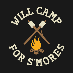 Funny Will Camp for Smores for Camping Campfire T-Shirt