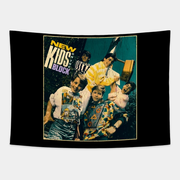 Retro vintage aestetic NKOTB Tapestry by DudiDama.co