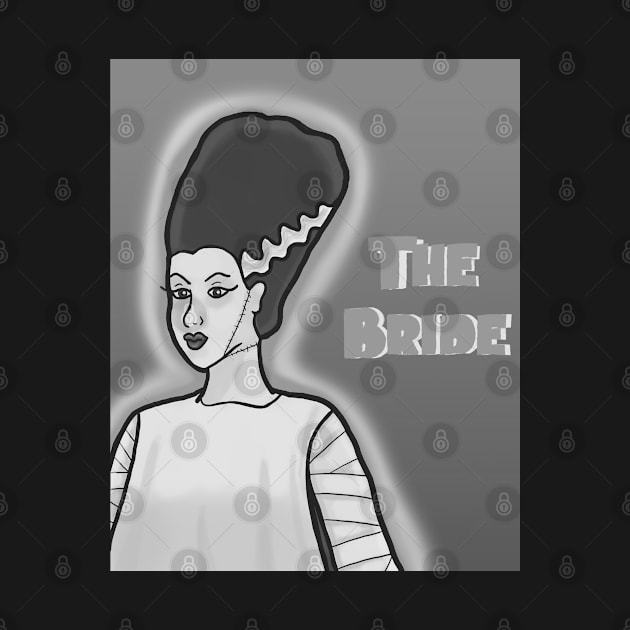The Bride (Black and White) by tesiamarieart