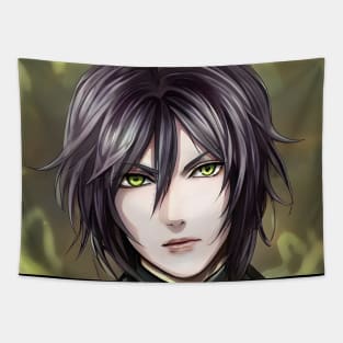 Black Hair Emo Anime Boy Tapestry