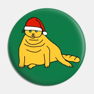 Christmas Chonk Cat in Santa Hat Pin