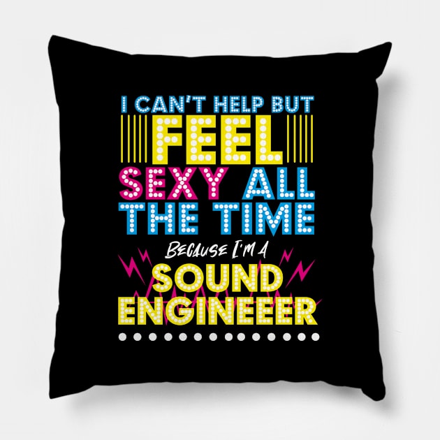 I Can't Help But Feel Sexy All The Time Because I'm a Sound Engineer Pillow by EdifyEra