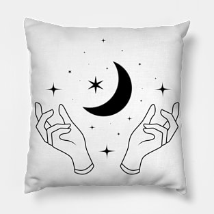 Hand and Moon Pillow