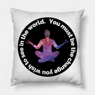 Inspirational Phrase - Mahatma Gandhi Pillow