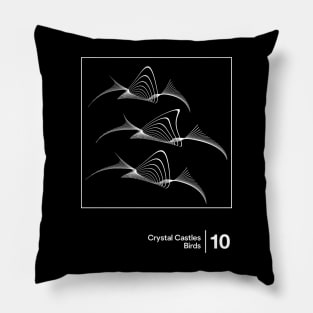 Crystal Castles - Birds / Minimalist Style Graphic Design Pillow