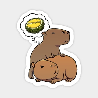 Capybara hungry for Durian Fruit Magnet