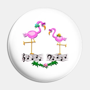 Dancing Flamingos Pin