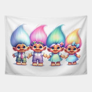 Cute Troll Family Tapestry