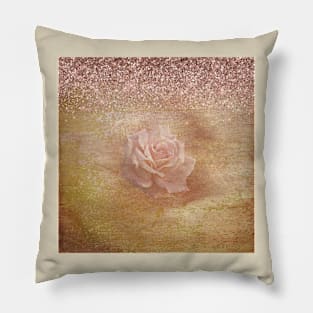 Antique Rose Gold Glitter Pillow