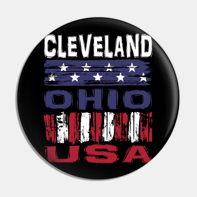 Cleveland Ohio USA T-Shirt Pin by Nerd_art