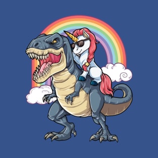 Unicorn Riding T-Rex 2 T-Shirt