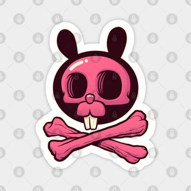 The Bunny of Death - Skull and Bones (and Teeth) Magnet by kgullholmen