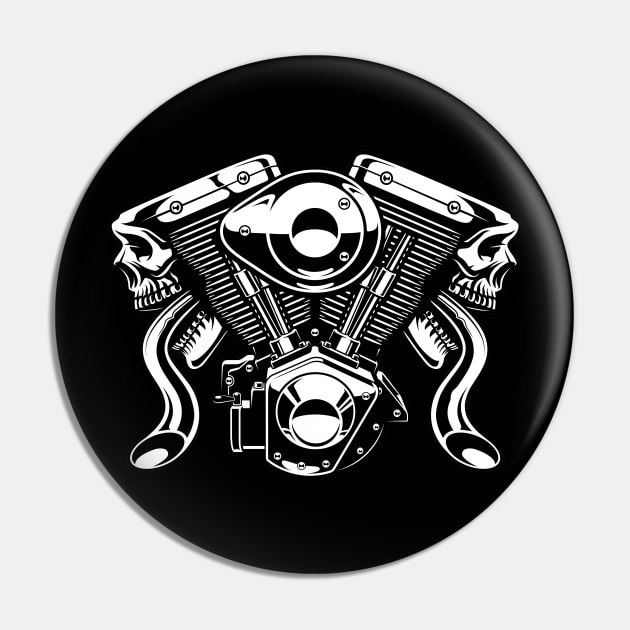 V-Twin Skulls Pin by Buy Custom Things