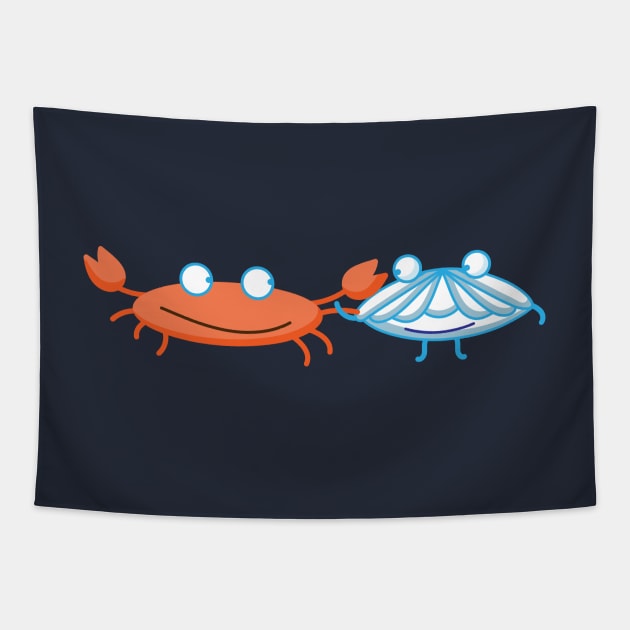 Prong and shell pair Tapestry by spontania