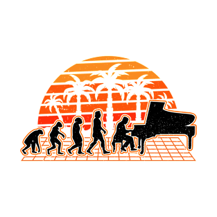 Piano Evolution Sunset Pianist T-Shirt