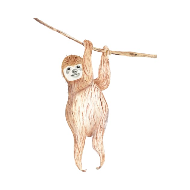 Cute Sloth hanging in tree by Abstractdiva