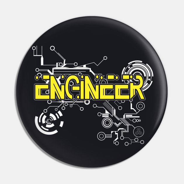 Engineering Technician Engineer Gifts Pin by Foxxy Merch