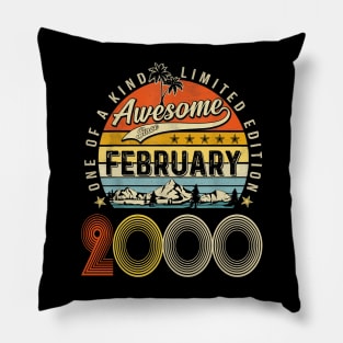 Awesome Since February 2000 Vintage 23rd Birthday Pillow