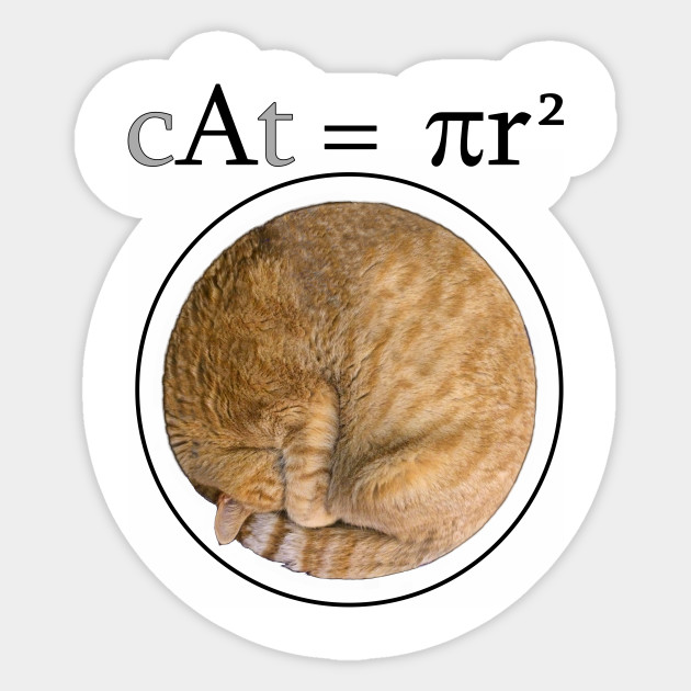 Cat Pr 2 Area Of A Circle Sticker Teepublic Uk