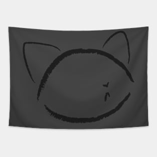 Minimal Brush Cat Head Tapestry