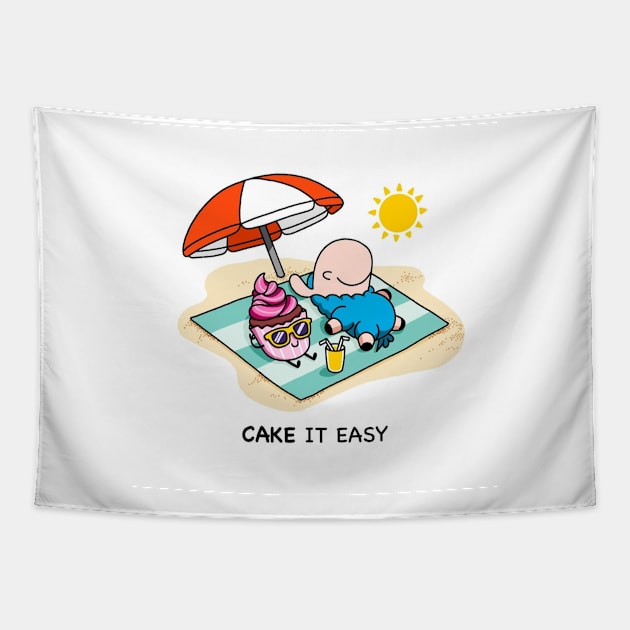 Cake it easy Tapestry by LoffyIlamaComics