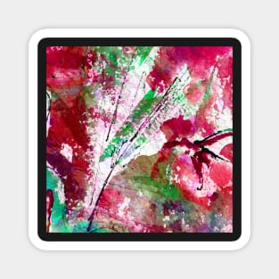 Intuitive Organic Abstract Watercolor in Red Magnet