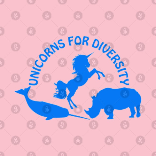 Unicorns for diversity (blue) by punderful_day