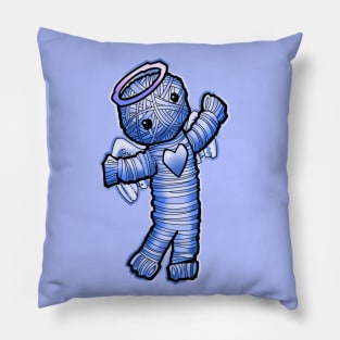 cute blue angel yarn doll Pillow