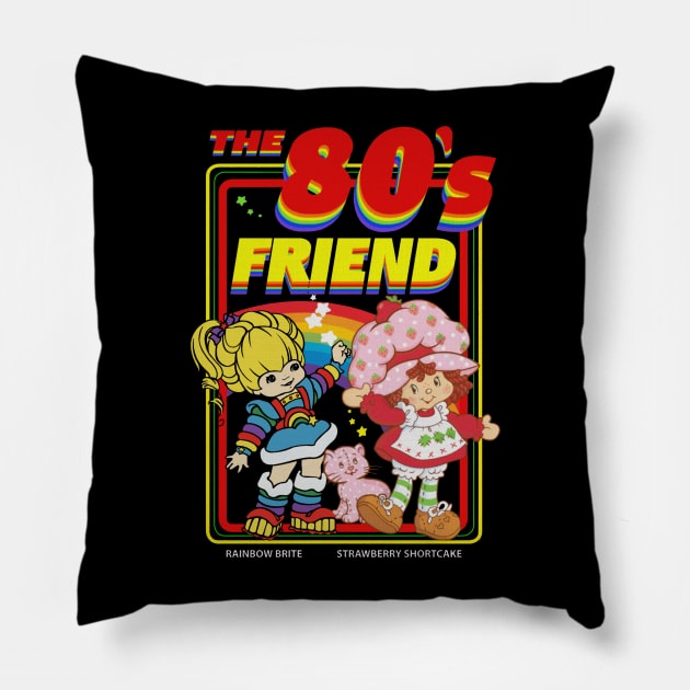 Rainbow Brite - The 80s Friend for Christmas Pillow by Ilustra Zee Art