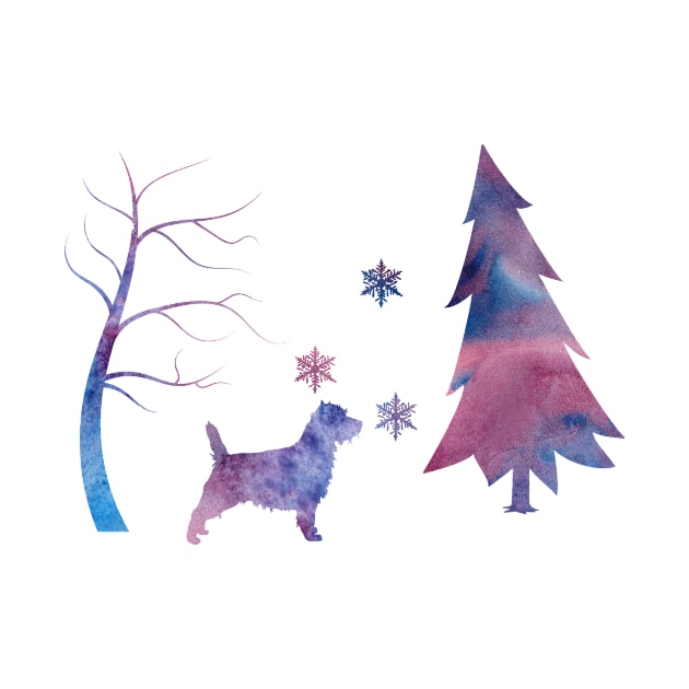 Cairn Terrier Art Snowflakes Winter by BittenByErmines