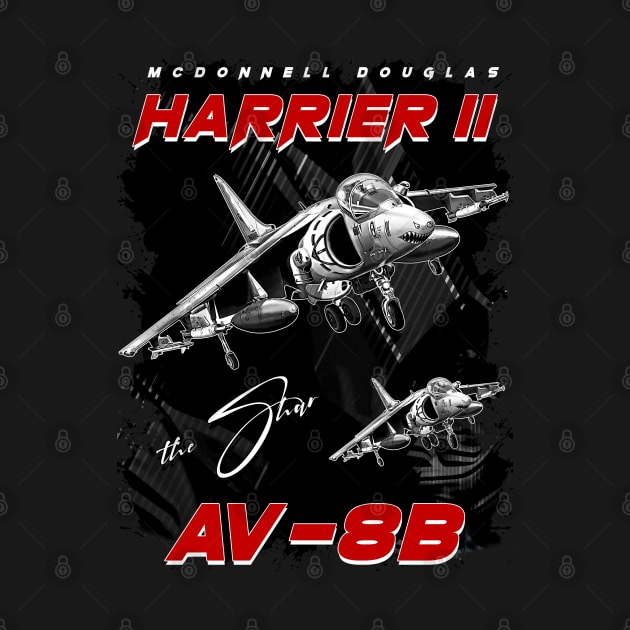 Harrier II AV-8B Ground-Attack Aircraft Fighterjet by aeroloversclothing