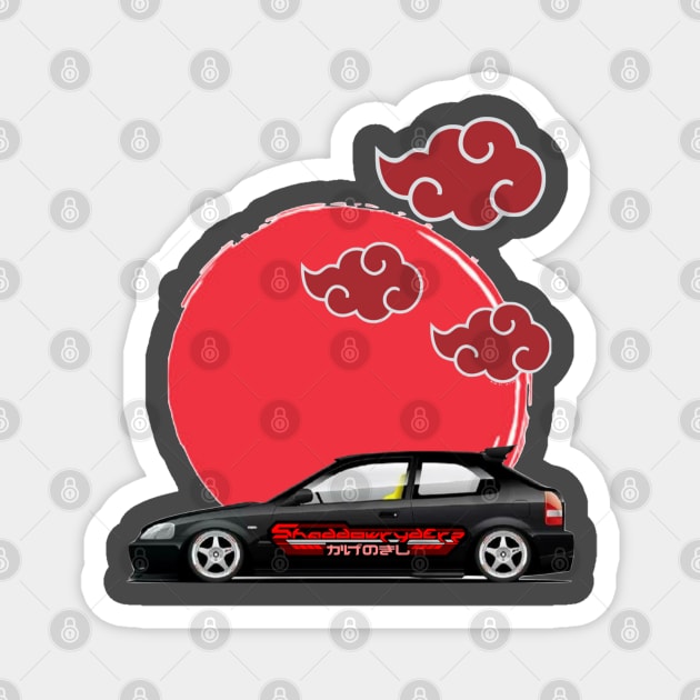 Shaddowryderz Red Sun Civic Magnet by Shaddowryderz