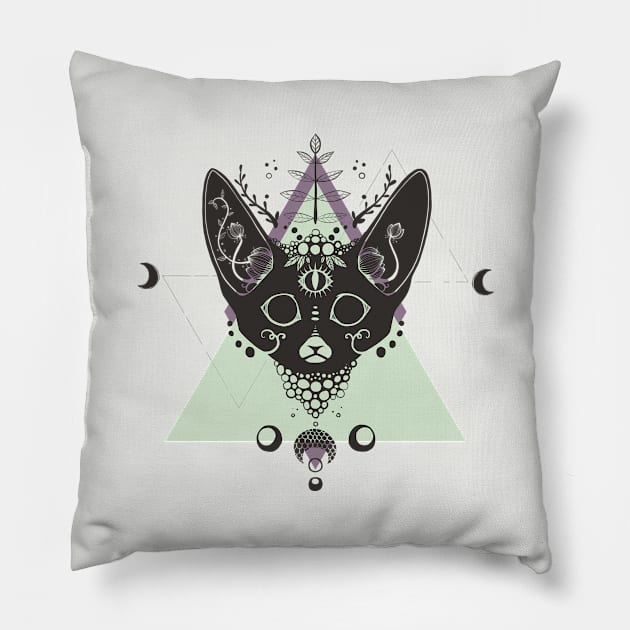 Fennec Fox With Third Eye Original Artwork, Weird Art Pillow by cellsdividing