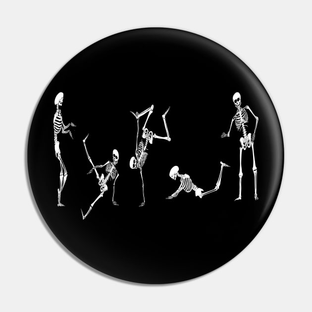 Breakdancing Skeletons Pin by Bored Imagination Pop Art Absurdities 