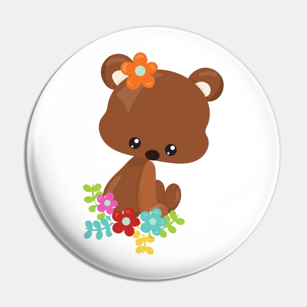 Spring Animals, Cute Bear, Little Bear, Flowers Pin by Jelena Dunčević