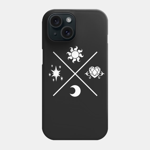 Equestrian Princesses Symbols - Cutie Marks (white version) Phone Case by Drawirm
