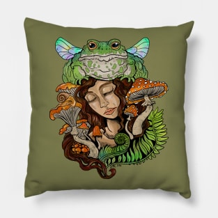 Fairy Frog Girl Pillow