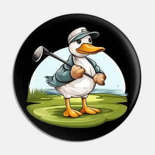 Duck playing golf Pin