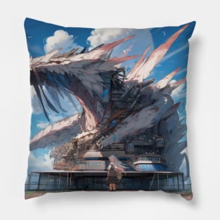 ancient biomechanical dragon Pillow