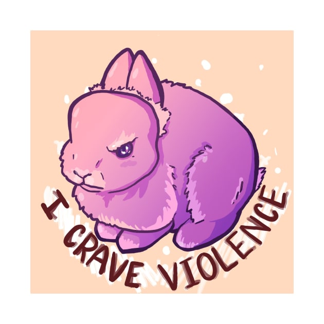 Murder Bun - I crave violence - cute pink bunny design by sheehanstudios