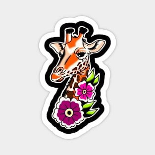 Giraffe Flower Traditional tattoo Magnet