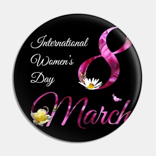 International Womens Day Cute Floral March 8Th 2023 Pin