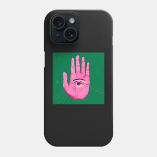 Psychedelic evil eye in pink Phone Case