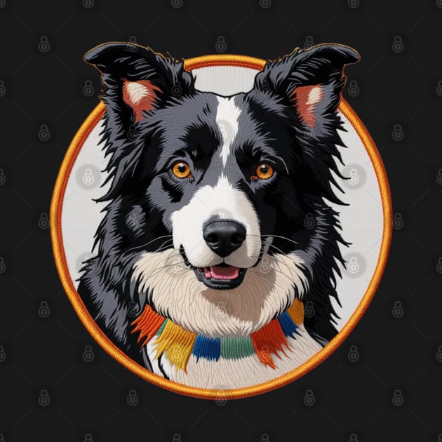 Border Collie Embroidered Patch by Xie