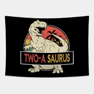 Kids Birthday Boy Dino T Rex Dinosaur Boys Matching Family Tapestry