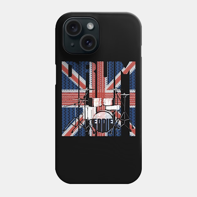 Drum Kit on Union Jack British Flag Phone Case by KateVanFloof