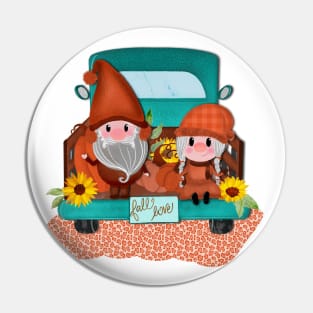 Fall truck with gnomes Pin