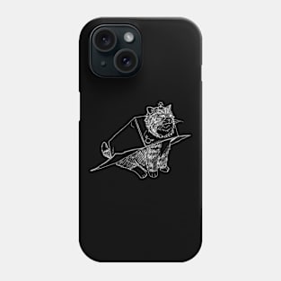 White Line Box Robot Kitty Phone Case