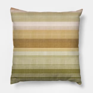 Earth tones, linen texture stripes Pillow